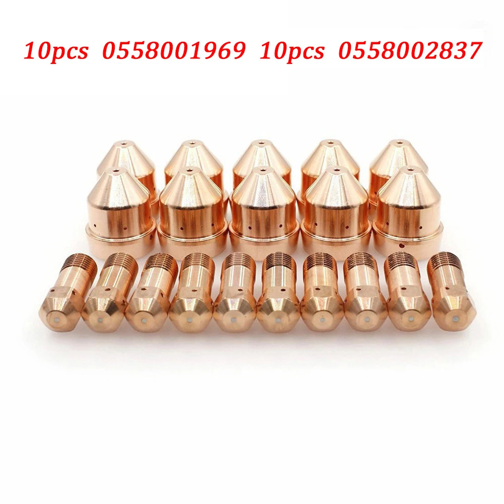 

20pcs 0558001969 Electrode 1.4mm 0558002837 Plasma Nozzle for PT-32 PT32EH Plasma Torch Copper Soldering Equipment