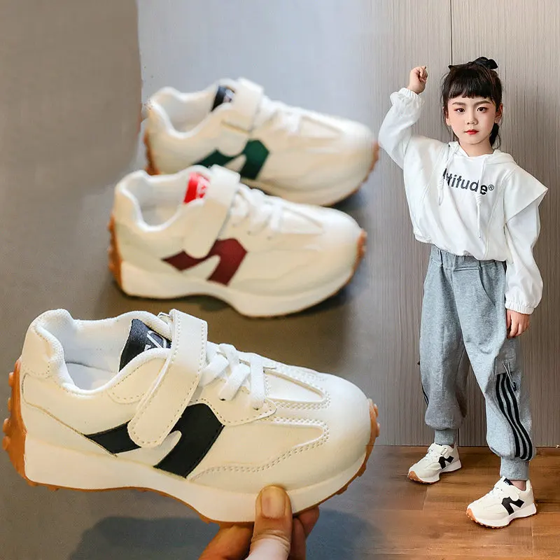 Children's Shoes Girls And Boys Toddlers Sneakers Breathable PU Leather BABY Flats Tennis Shoe Size 21~36