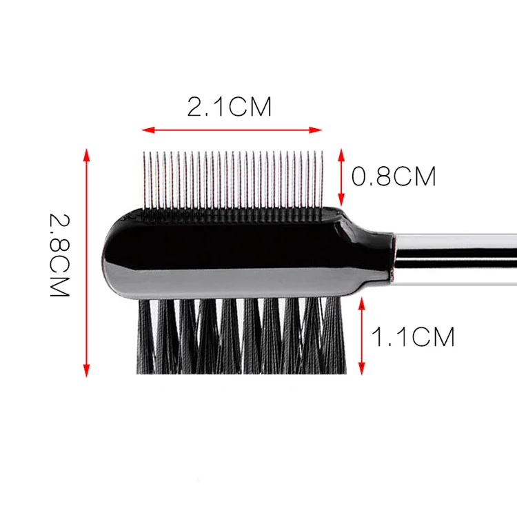 200pcs Stainless Steel Needle Eyebrow Comb Studio Makeup Artist Makeup Tool Dual Purpose Eyelash Brush Single Brush