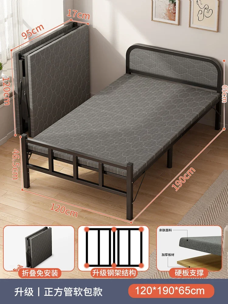  Cama plegable plegable con colchón para adulto, marco