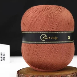 Luxurious 150g Silk Cotton Lace Yarn for Hand Knitting and Crocheting (10 red brown)