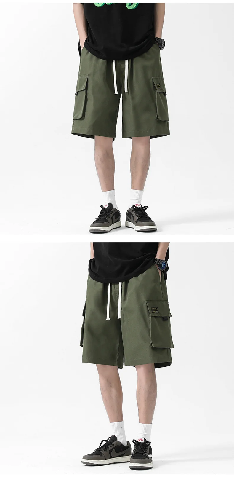 Summer Mens Workwear Shorts Five-point Casual Pants Loose Straight Guard Quick Dry Beach Japanese Sweatpants