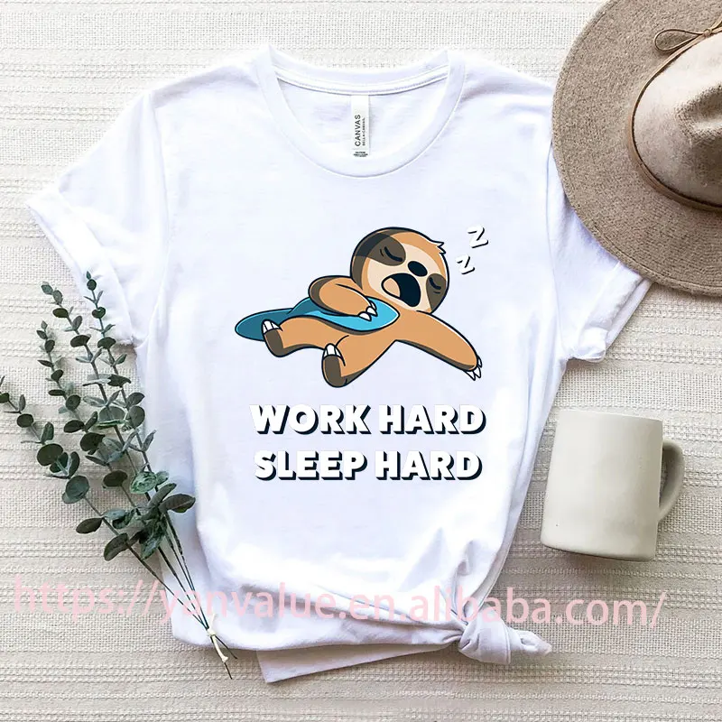 

Top Selling Sloth Nope Not Today Harajuku Graphic T-shirts Women Kawaii Animals Print Women T Shirt