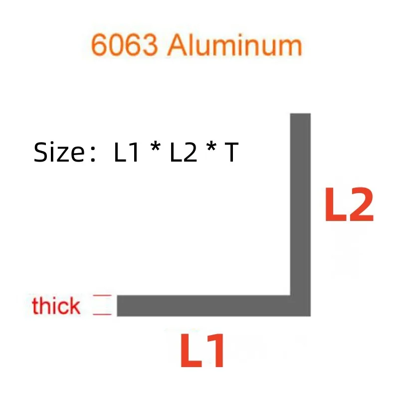 Aluminum Angle Profile Right Angle L-shaped Aluminum Alloy Edging Triangle 90 Degree
