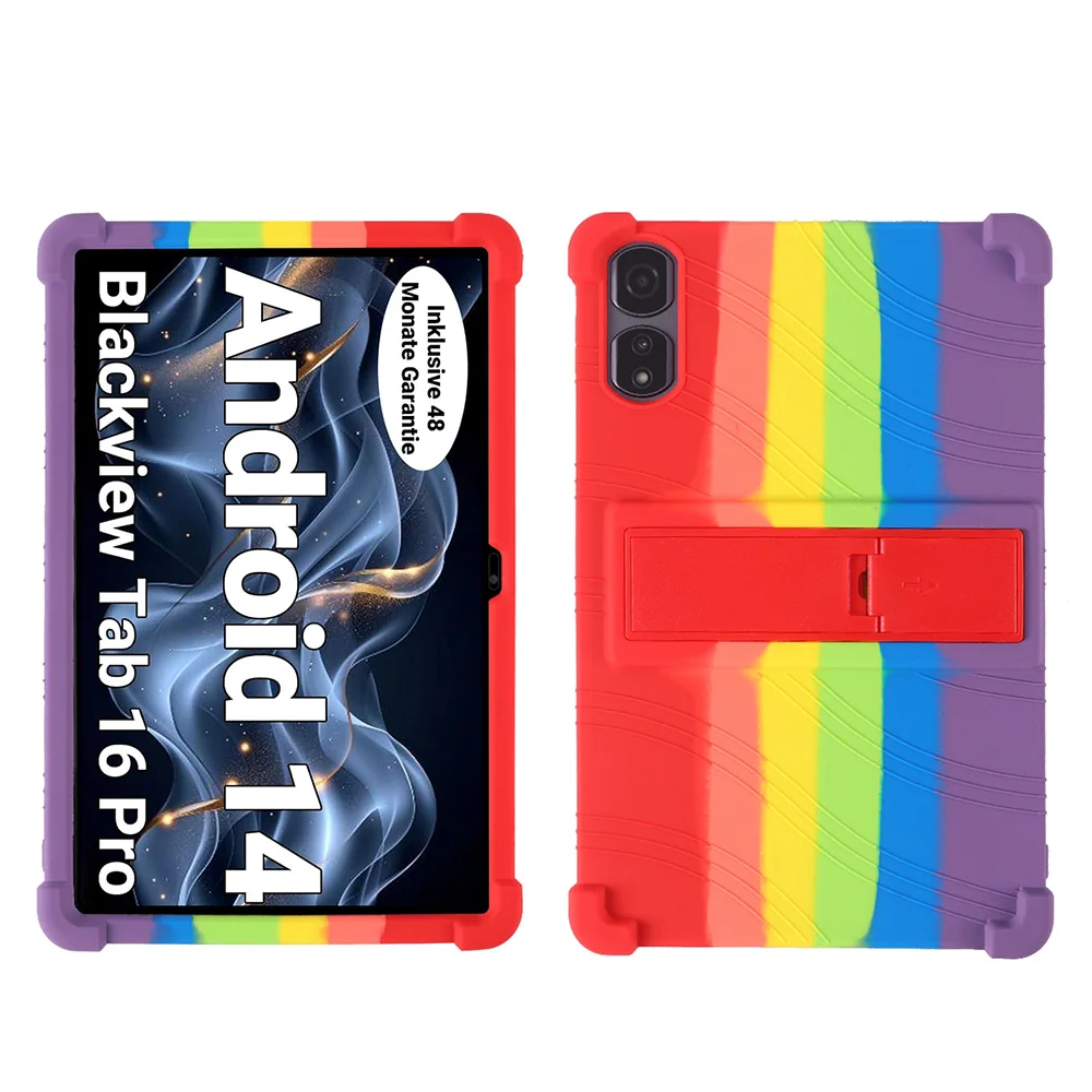 Durable Shockproof Silicone Tablet Cover with Adjustable Stand and Kids Safe Design