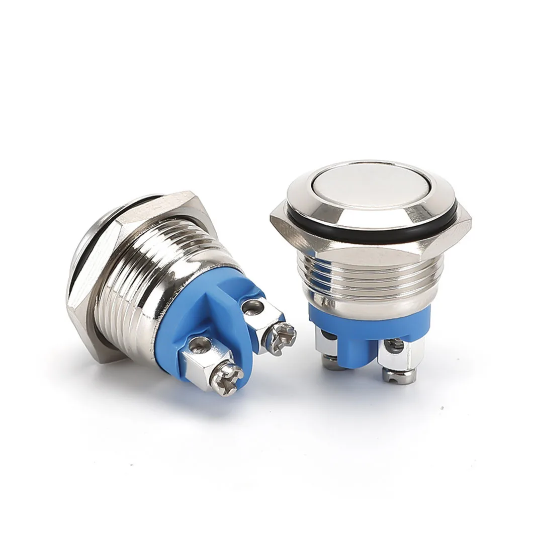 20 PÇS/LOTE 22MM Interruptor de Botão de Metal de Superfície Plana/Alta ...