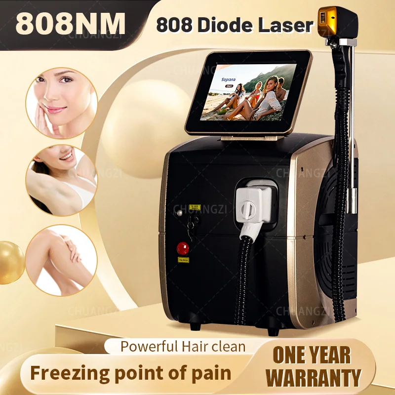

2024 Portable Diode Professional Permanent Body Hair Removal Machine Ice Titanium Laser 808 755 Alexandrite Device 3 Wave IPL