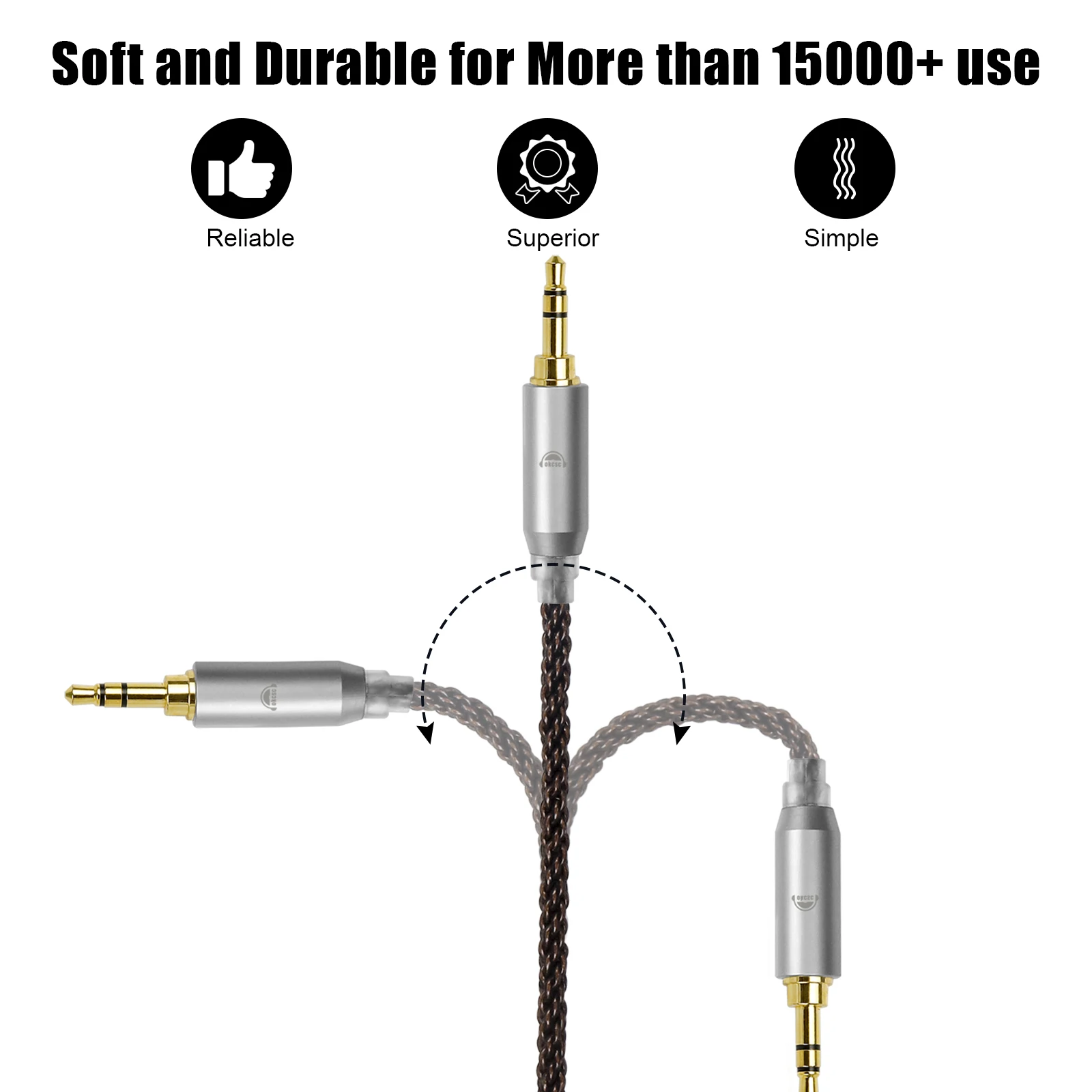 Cabo de Substituição Okcsc para Sennheiser Ie400 Pro Earbuds Ie100 Ie400 Ie400 Pro Ie500 Fone de Ouvido 2.5 mm 3.5 mm 4.4 mm Plug - Image 3