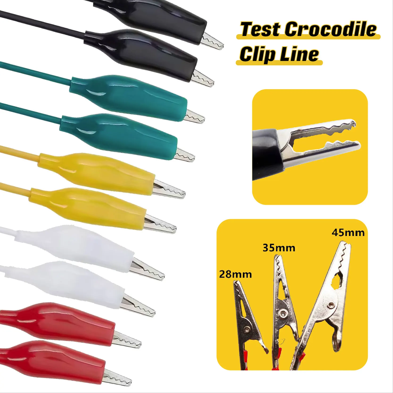 Produktbild von Isolierte Krokodilklemmen Set 6 Stück – 2 Mm Buchse, Vernickeltes Kupfer, 6 Mm Backenöffnung, Rot/schwarz, Für Multimeter & Labor