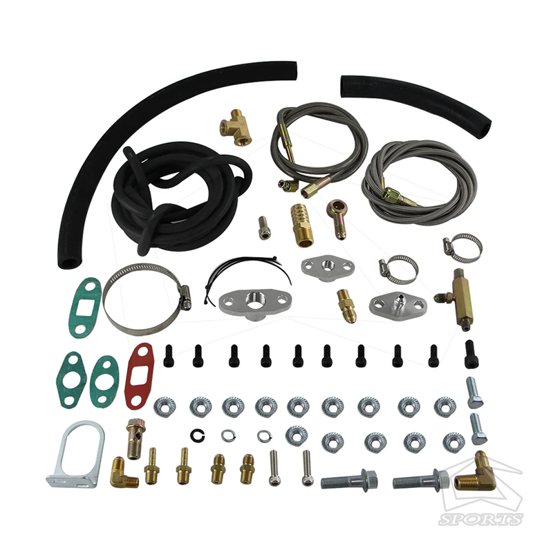 Complete T3/t4 Turbo Oil Line Inlet Drain Return Kit T3 T4 T70 T04s