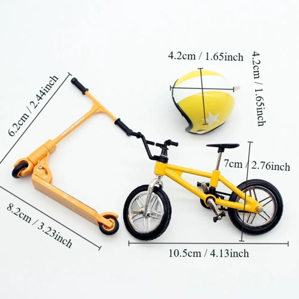 Creative Dollhouse Simulated Bicycle Scooter Helmet Set Micro Delicate Bicycle Micro Model Doll House Decorative Accessories