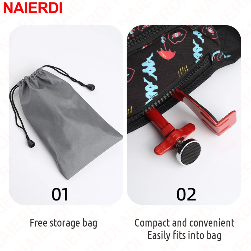 NAIERDI Security Door Stopper Portable Anti-Slip Door Lockdown Security Device Stop Safety Hotel Apartment Travel