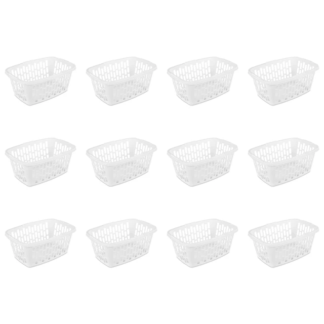 Mainstays Rectangular Plastic Laundry Hamper, White