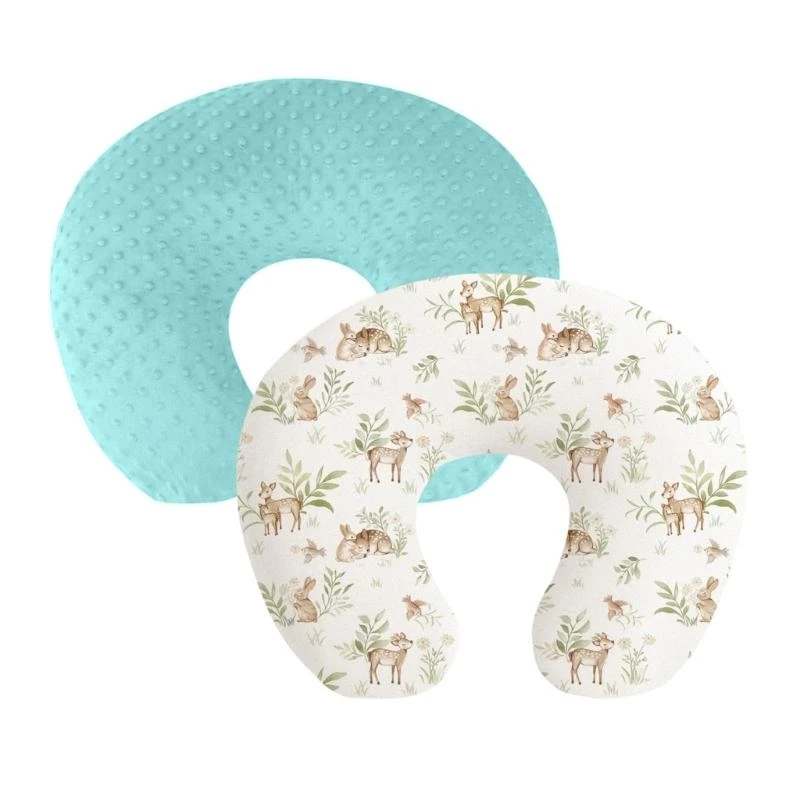 2pcs Removable Nursing Pillow Covers for Newborns Soft & Breathable Nursing Pillow Cover Lovely Pattern Designs Cover