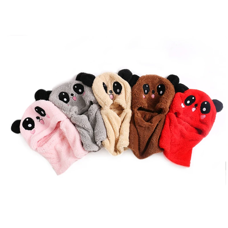Children Hood Scarf Fleece Thicken Hat Winter Kids Boys Girls Full Cover Earflap Cute Warm caps kids caps