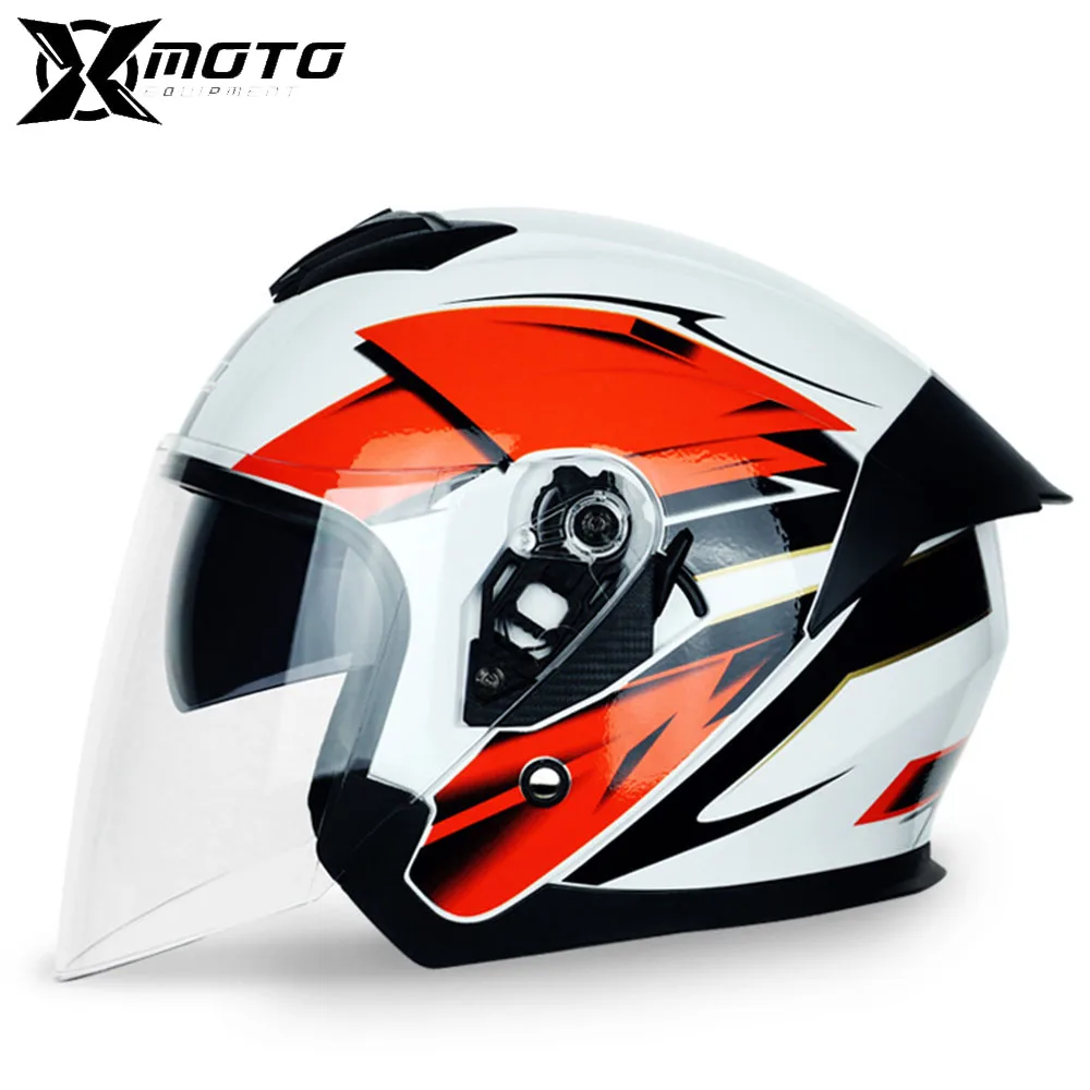 

Motorcycle Helmets Electric Vehicle Helmet Half Covered Helmet Double Lens Use Breathable Lining Desigm ABS Protective Materials