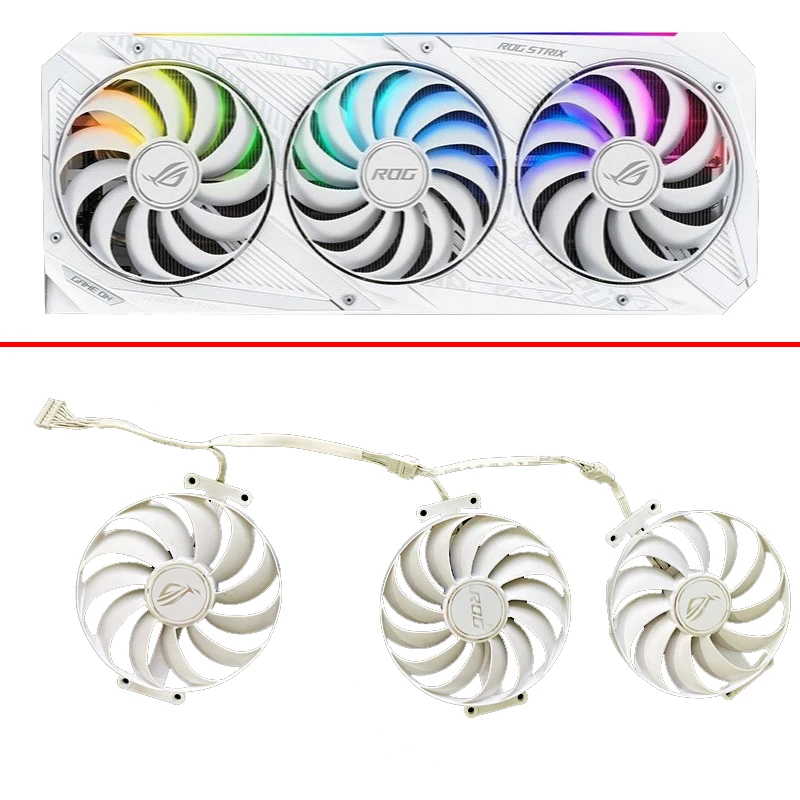 95Mm 7Pin Cf1010U12S Rtx3070 Rtx3080 Rtx3090 Ventola Grafica Per Asus Rog Strix Rtx 3070 Rtx 3080 Rtx 3090 White Oc Edition Gaming