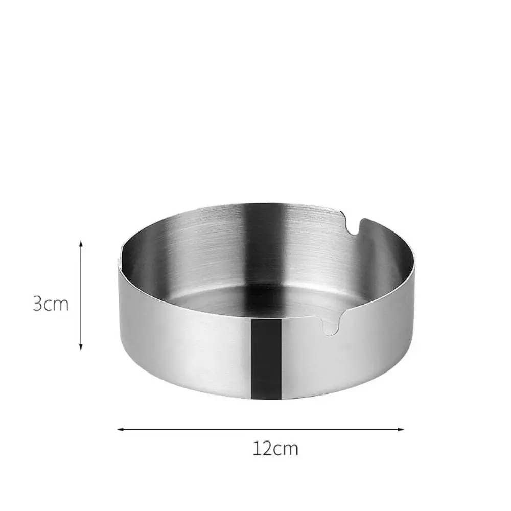 Round Metal Portable Ashtray Stainless Steel for Bedroom Home