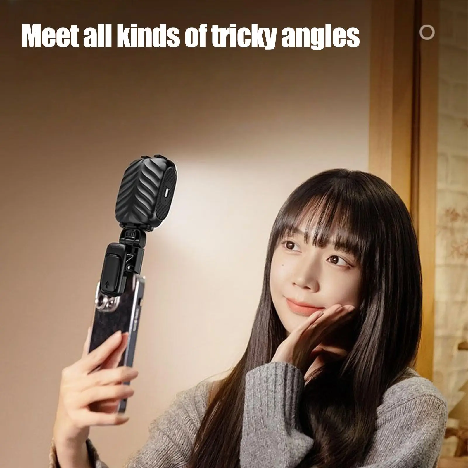 Phone Light For Video Recording Portable Light For Photography With 3 Colors Lighting And RGB Mode Rechargeable Clip On Lamp For