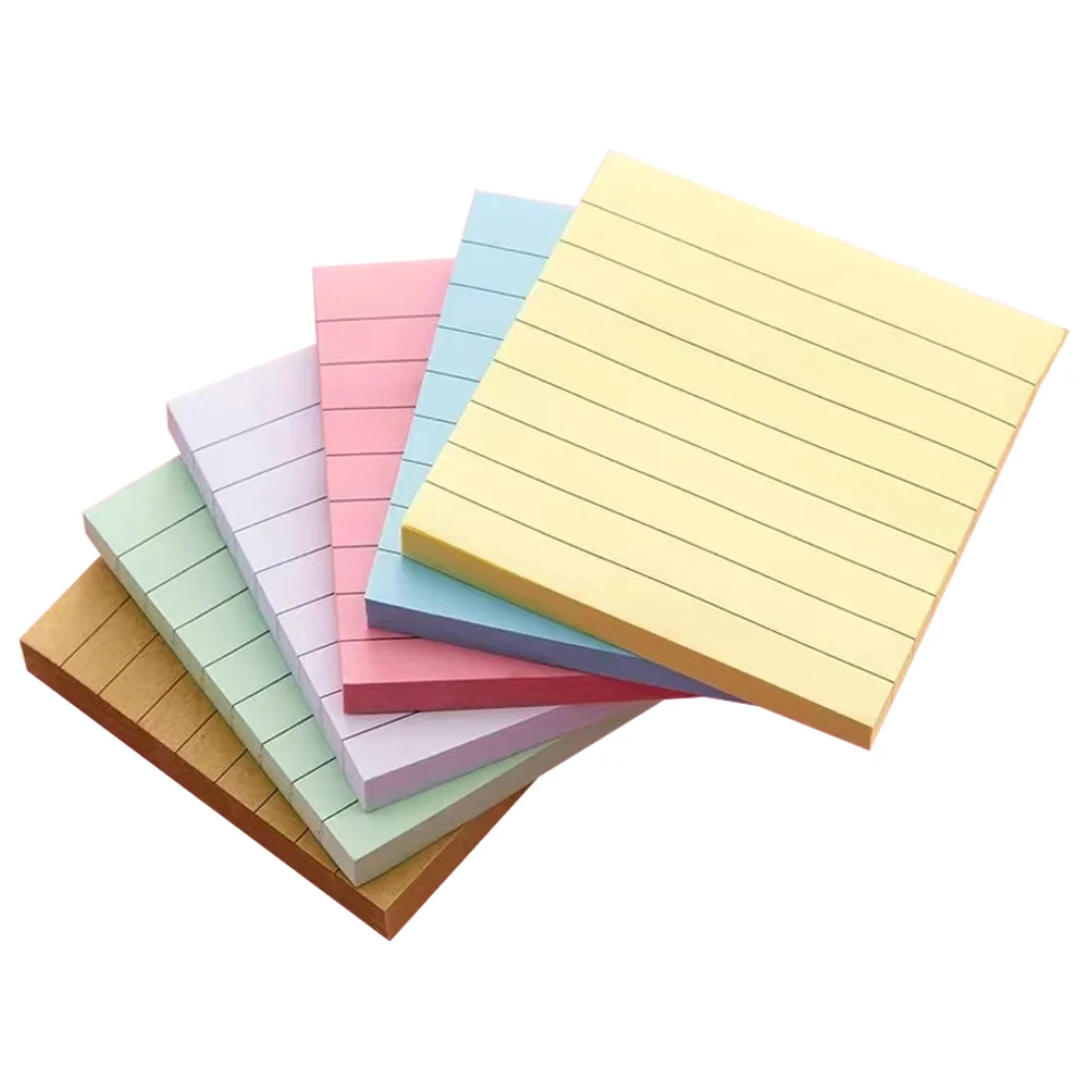 

6 Pcs Horizontal Sticky Notes Self-adhesive Pads Memo Stickers Multi-use Tabs Pocket Portable Practical Paper