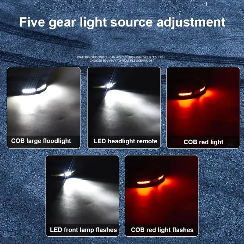 Lampe Frontale LED COB - Modèle - Rechargeable - Étanche - 800 Lumens