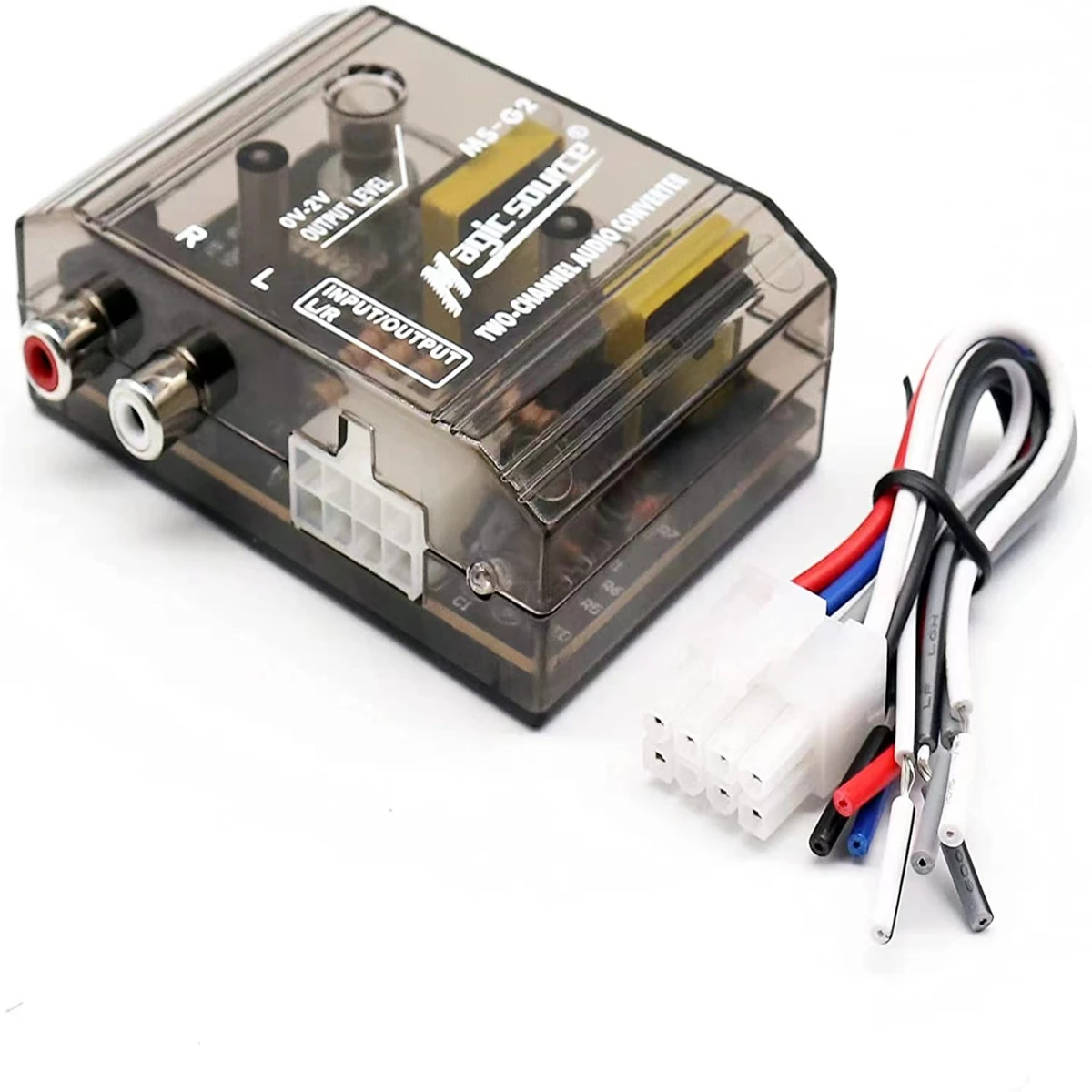 

Magic source High-quality Hi-Lo Converter Car Audio Speaker Cable to RCA Adapter for Subwoofer 2 Channel with Line Out