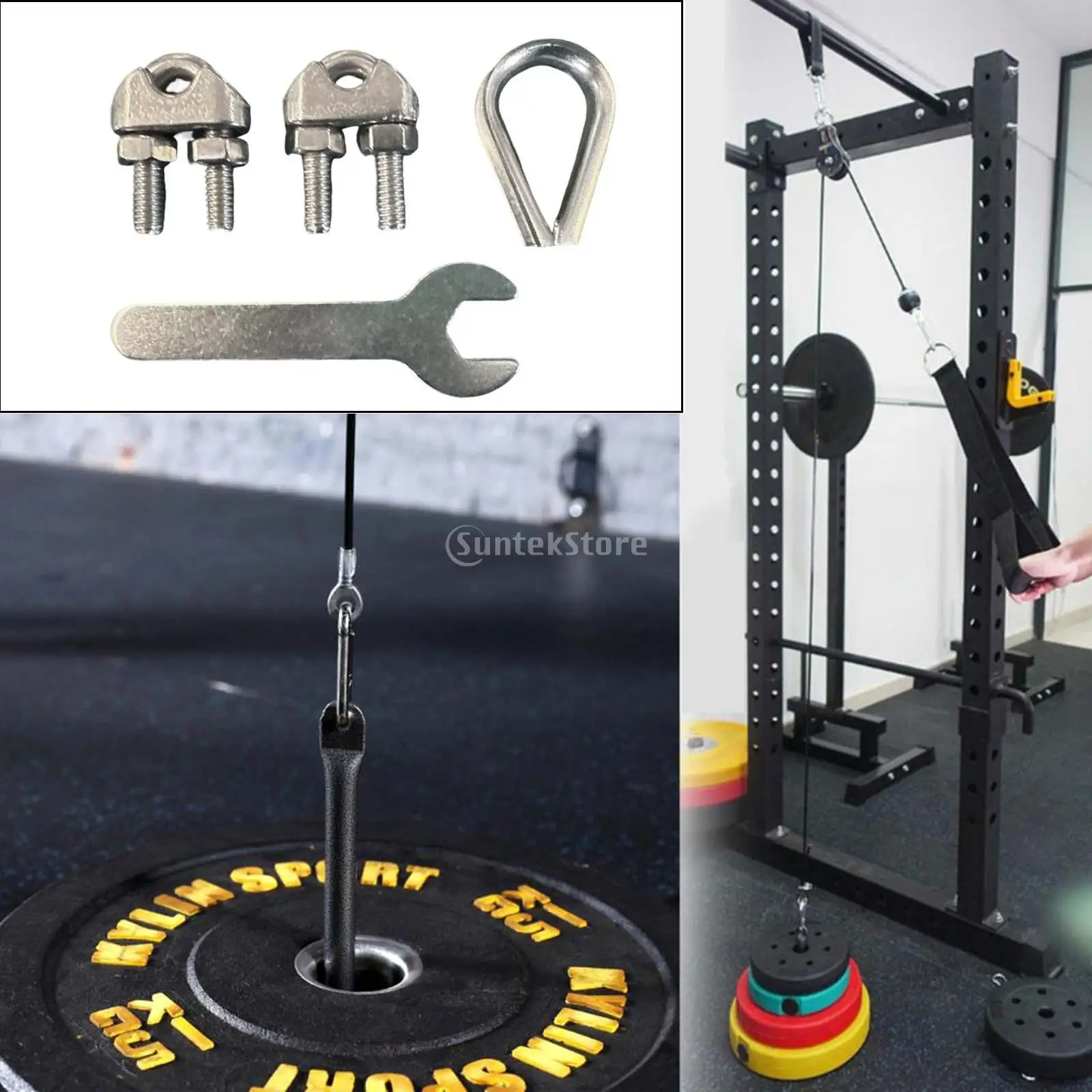Gym Pulley Machine Cable Ball Stopper Fixing Kit Weight Cable Machine Clothesline Pulley Kit Gym Equipment Parts for Workout gym accessories,fitness cable pulley,fitness pulley cable,fitness pulley