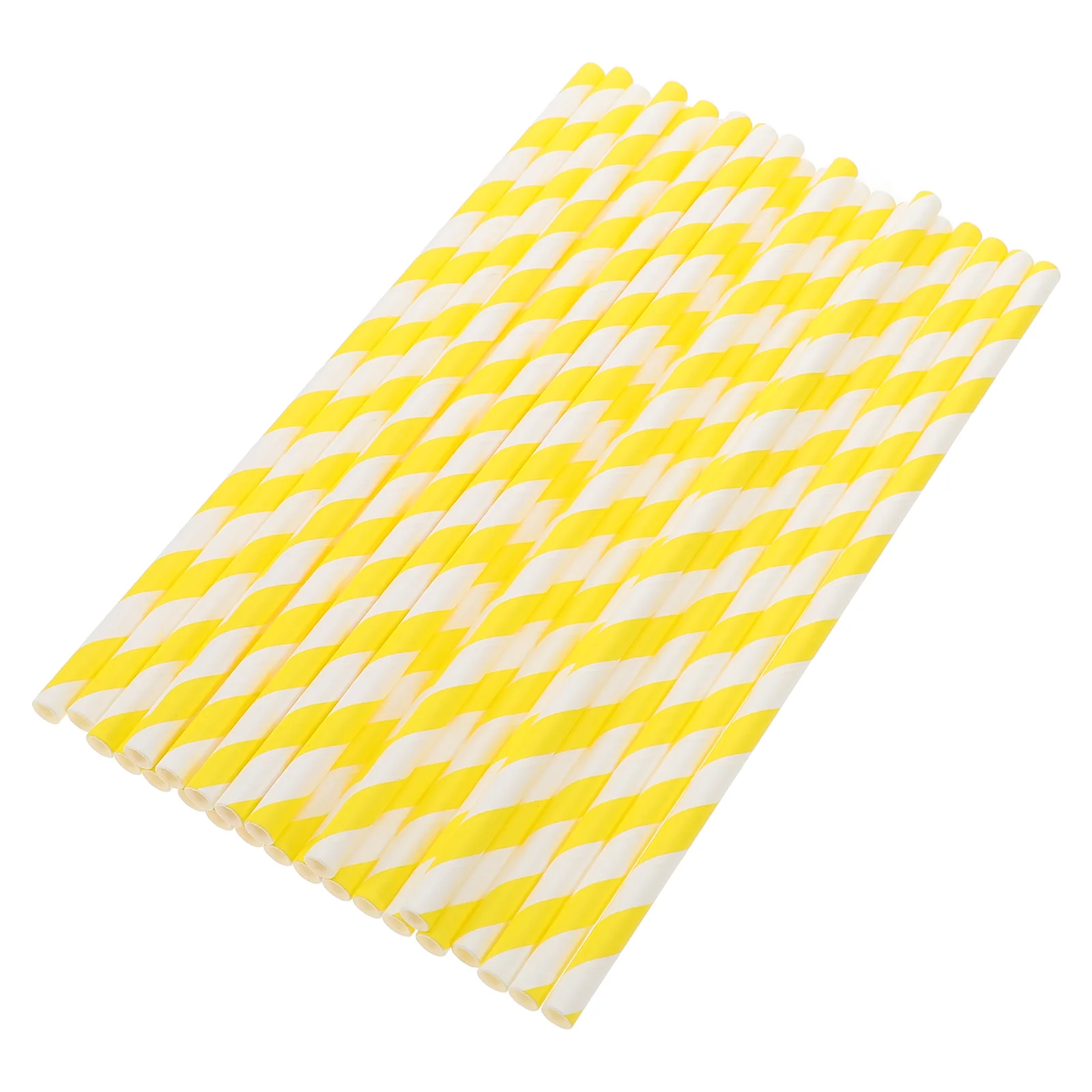 100 Pcs Straws Colored Paper Birthday Party Supplies Drinking Striped Orange Themed