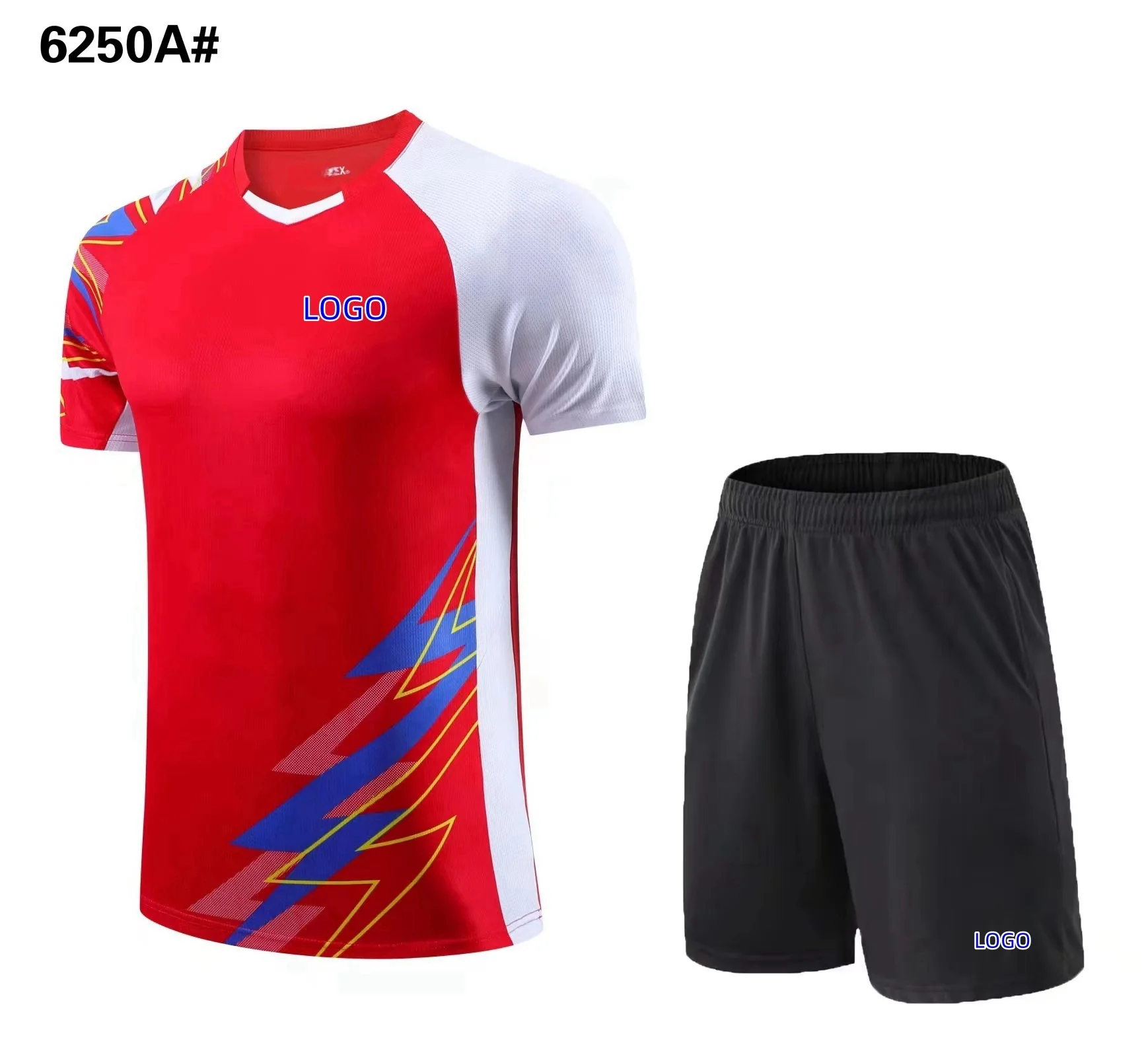 Customized a set of men's and women's badminton T-shirt quick drying breathable can print LOGO and name tennis T-shirt