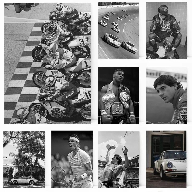 Famoso Atleta Boxe Tennis Car Racing Track Poster Stampa Wall Art Pictures Canvas Painting Soggiorno Camera Da Letto Home Decor Gift