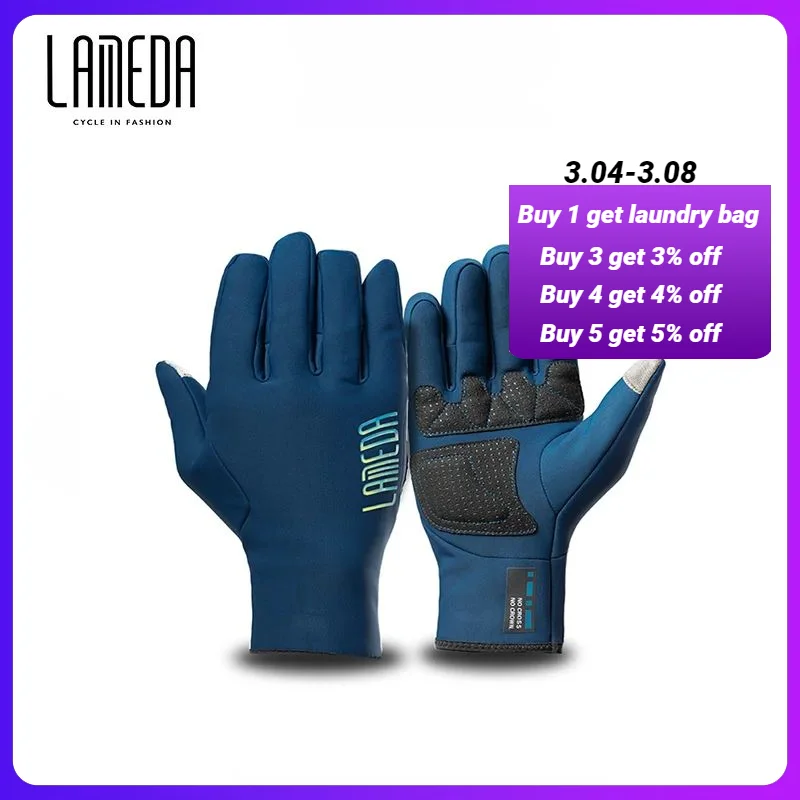 

LAMEDA Men's Cycling Gloves Windproof Warm Cycling Gloves All Finger Touch Screen Mountain Road Bike Bicycle Accessories