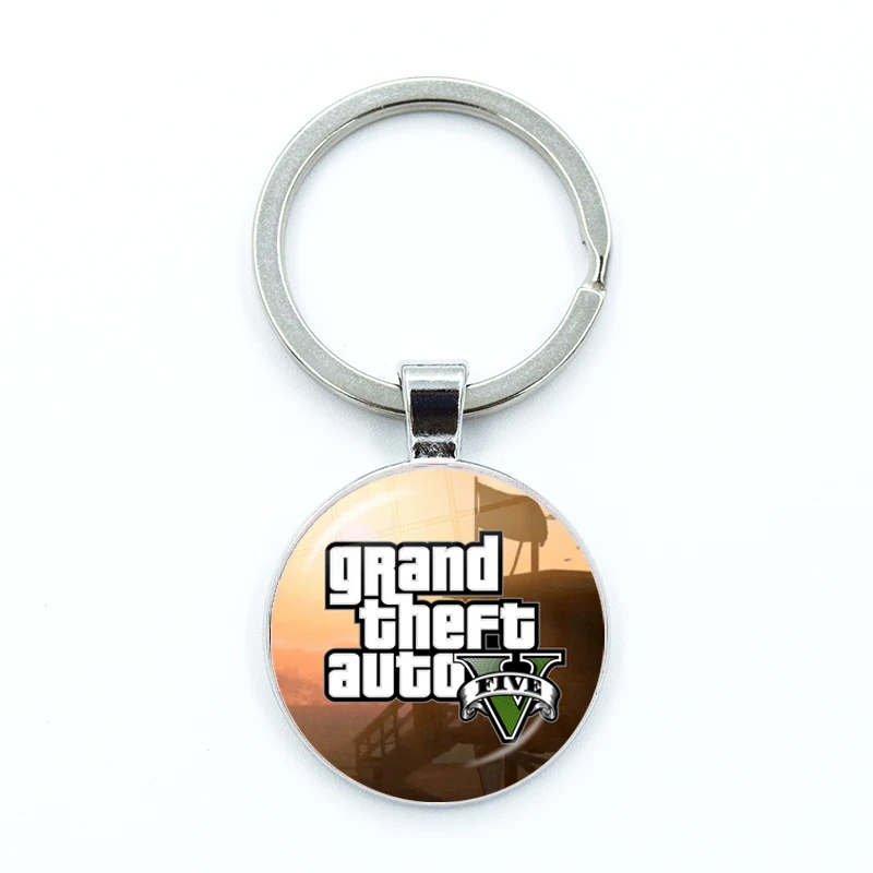 20 Style Ps4 Gta 5 Portachiavi Da Gioco Grand Theft Auto 5 Portachiavi A Cupola In Vetro Ciondoli Fatti A Mano Portachiavi Gioielli Regalo Di Complean