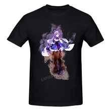 

Genshin Impact Games Keqing T shirt Harajuku Clothing Short Sleeve T-shirt Cotton Sweatshirts Graphics Tshirt Brands Tee Top