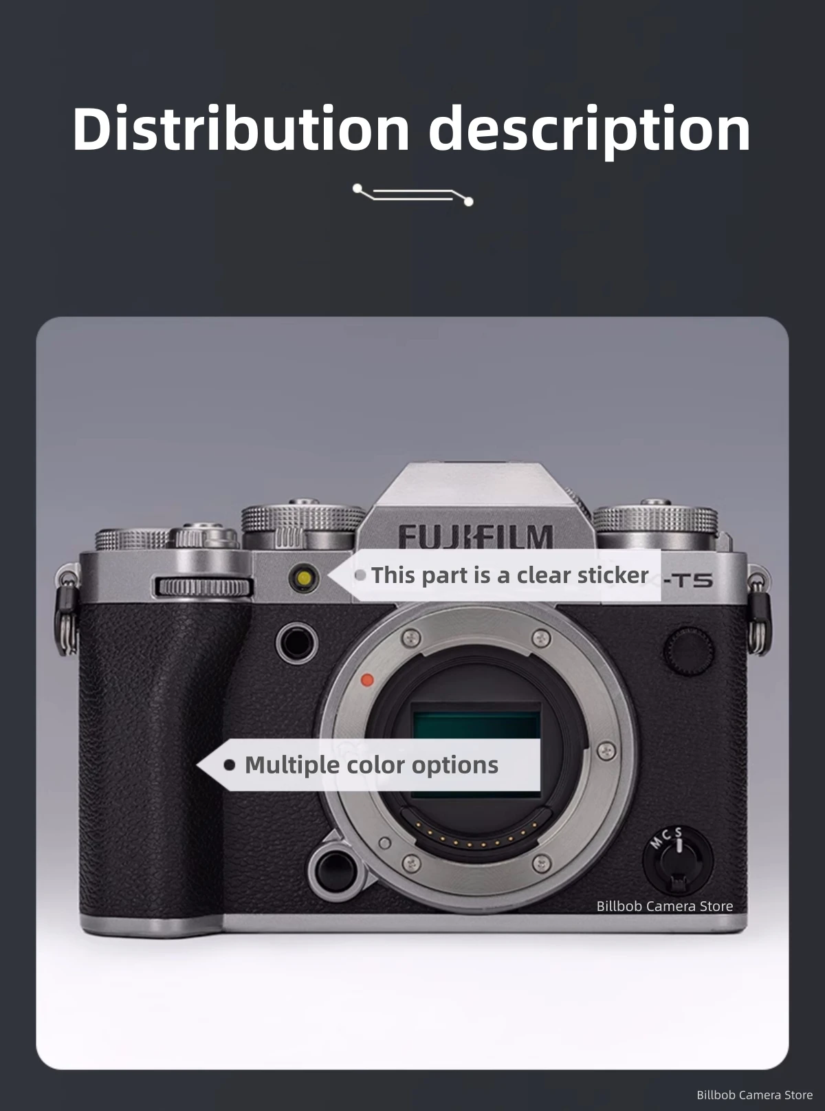 X-T5 투명 스티커 보호대 코트, 후지필름 후지 XT5 데칼 스킨 카메라 비닐 랩, 스크래치 방지 보호 필름