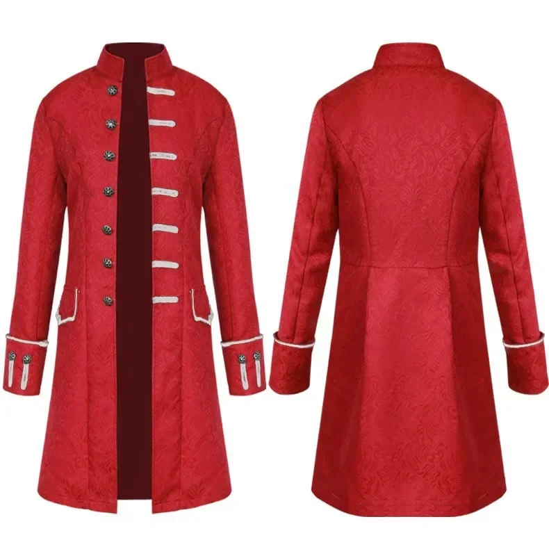 Adult Men Long Gothic Coat Steampunk Hooded Coat Dig Vampire Creator Cosplay Costumes for Halloween Festival Trench Coat 3