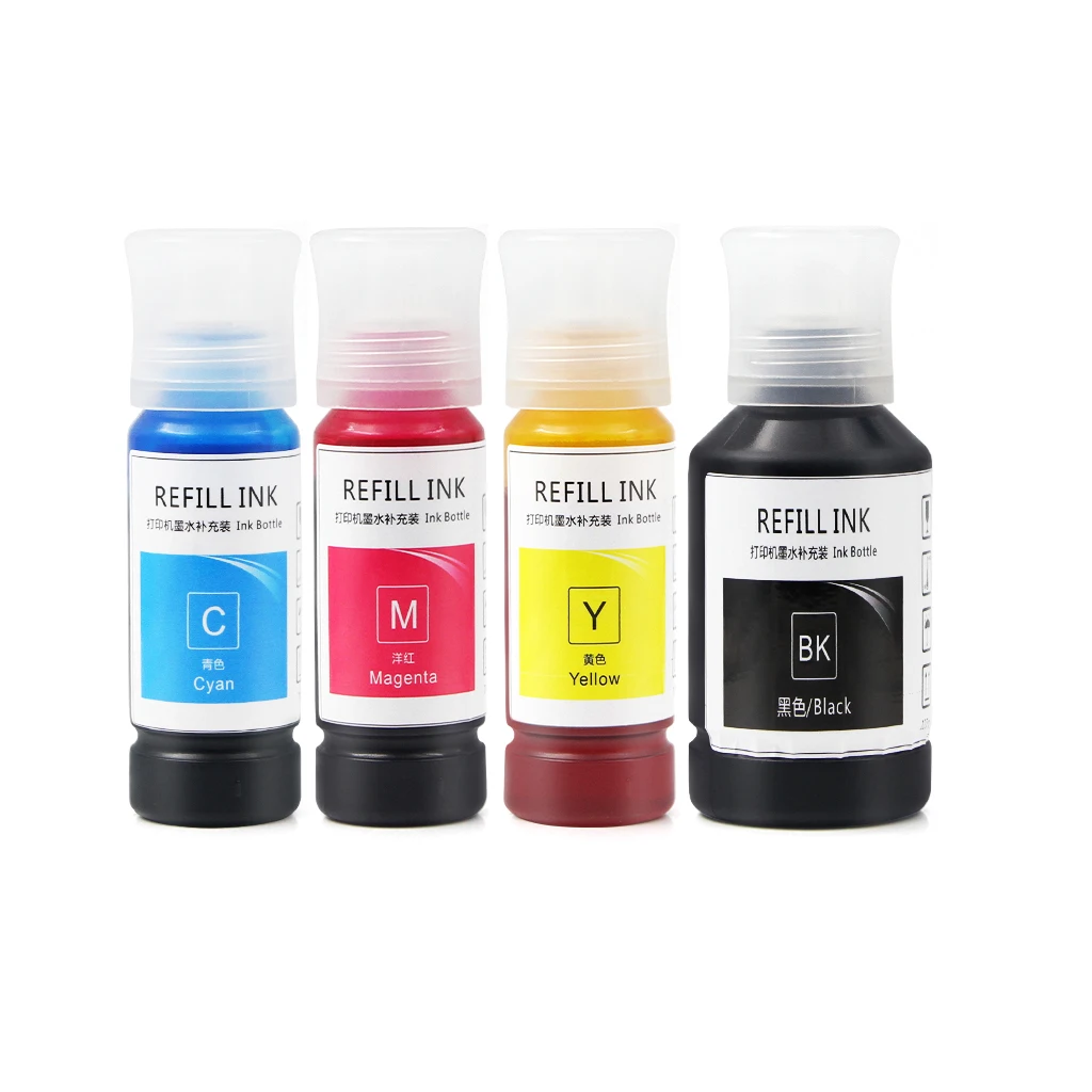 Recarga bk Pigmento Tinta & c m y Tintura para Epson Eco Tanque L6580 L15180 M15140 L6570 L6550 L6490 L6460 L15160 L15150 L11160 112 T112 - Imagem 5