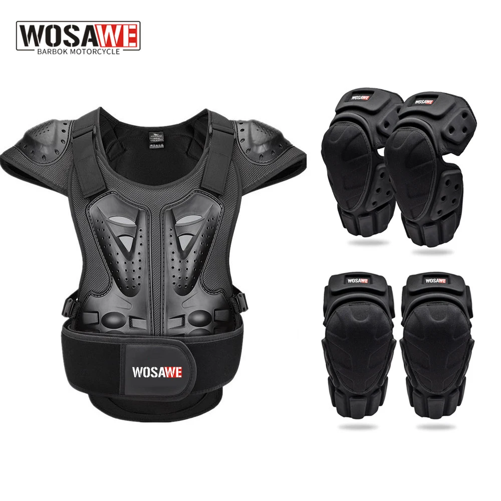 WOSAWE Adult MTB Motorcycle Armor Vest Back Support Chest Brace Guard Protective Jackets Motocross Ski Snowboard Protection