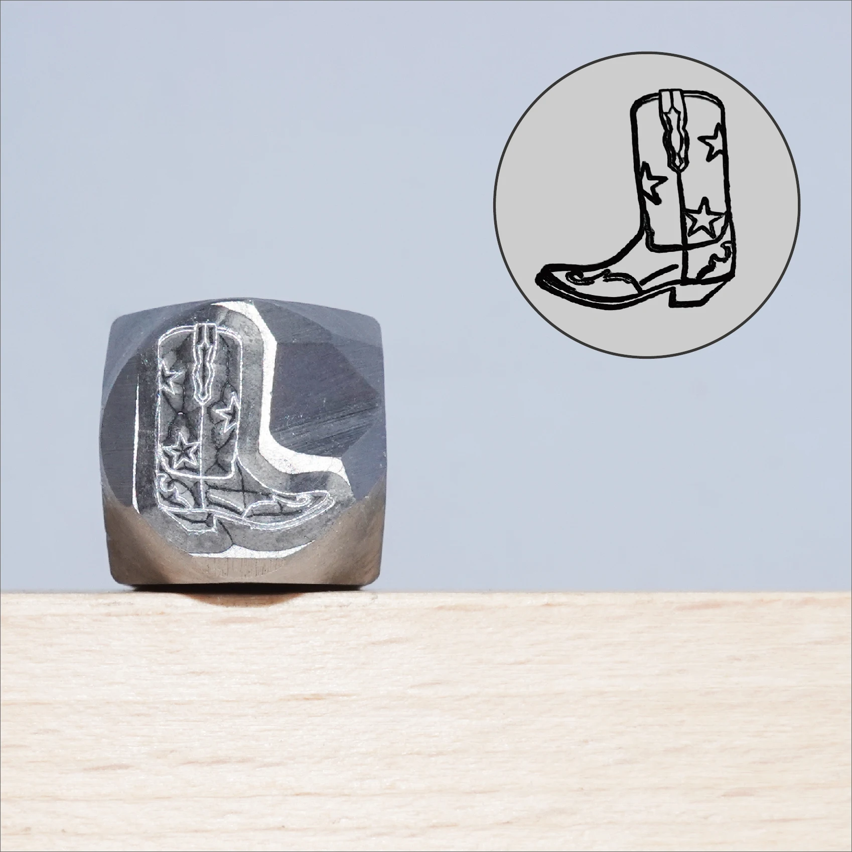 금속 스탬핑 카우보이 모자 및 카우보이 부츠 디자인 스탬프, 주얼리 프레스 도구 (10.5mm)