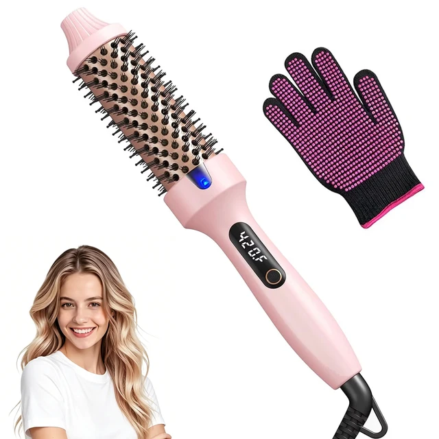 Brosse thermique Boost 1,5 pouces, brosse ronde chauffante pour éclat, technologie d'ions négatifs double tension, 6 modes de température 1