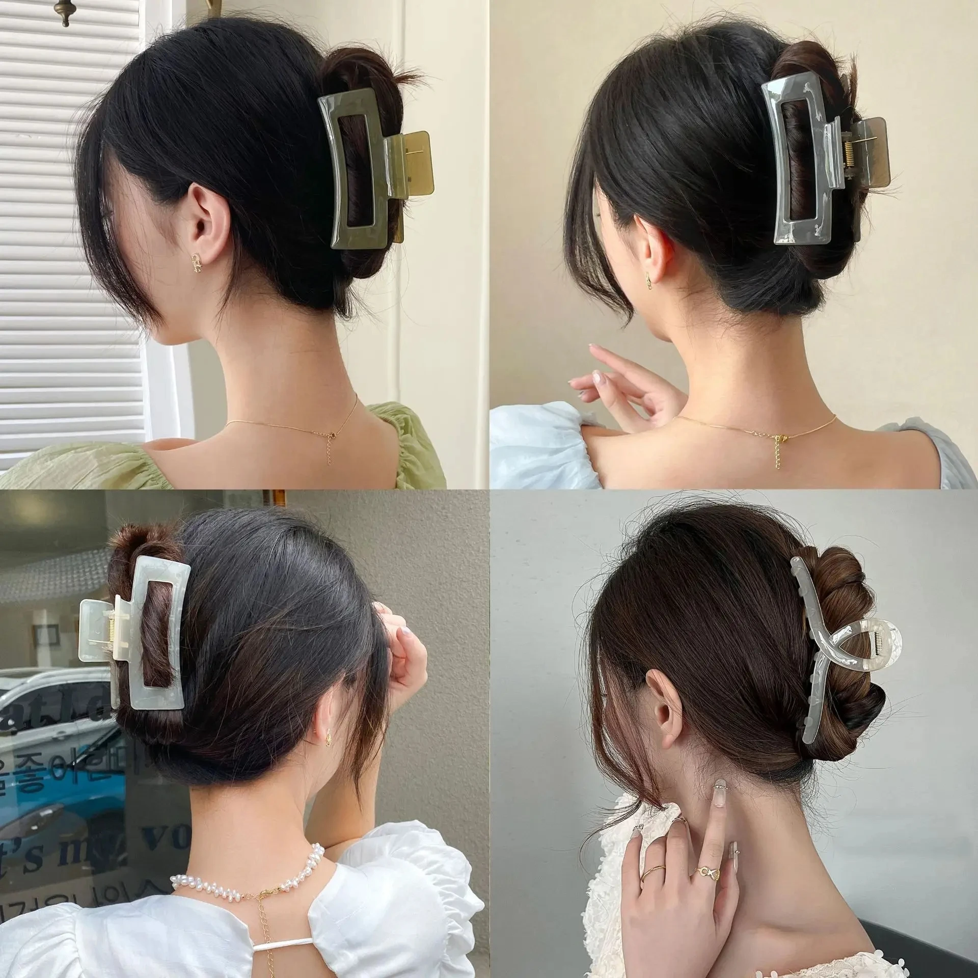 Hair Clip Women Hairpins Girls Hairgrips Claw Geometric Barrettes Crab Korean Fashion Hair Accessories Black Gold Letter hair claw,hair clips,hair accessories