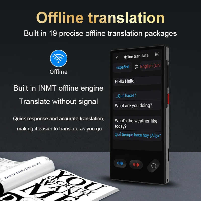 Language Translator Device S35 ChatGPT 148 Languages Smart Ai Voice Translating 18 Offline Pocket Dictionary Offline Translation
