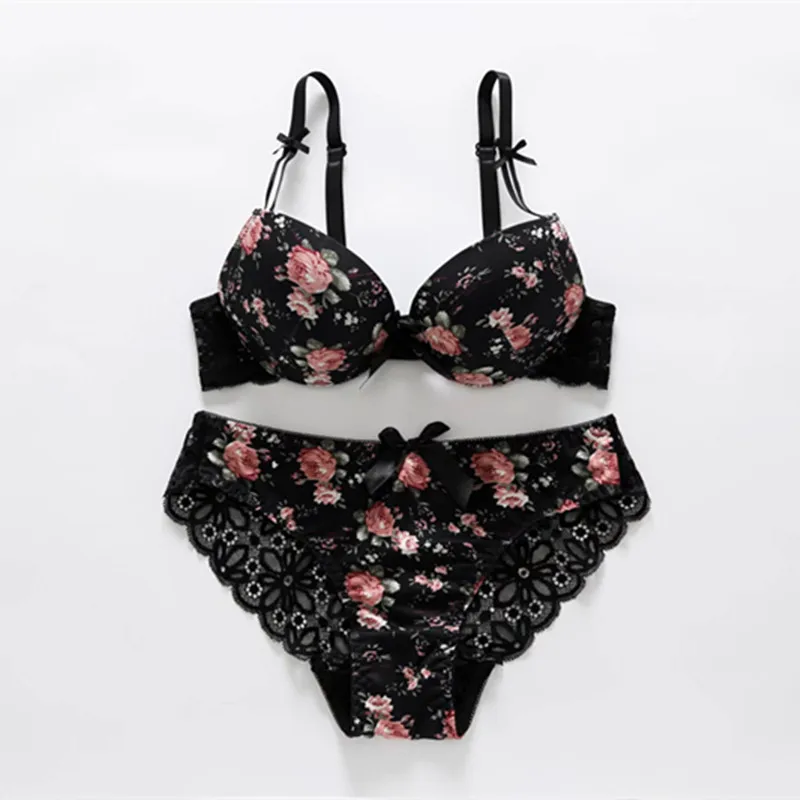 Girls Cheap Bra Set Fashion Sexy Lingerie Underwear Sets Female Sexy Lace Adjustable Bra Set Thin Cup Plus Size Push Up_voghion.com