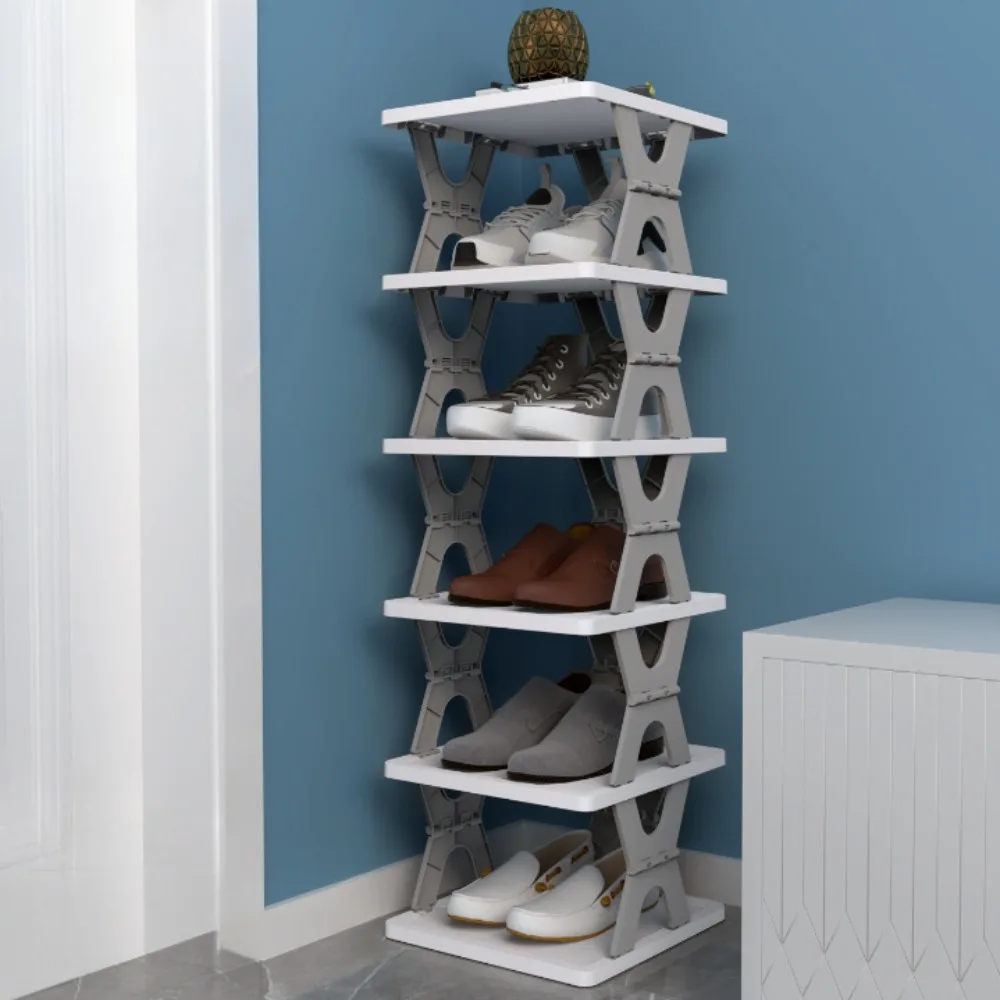 Foldable Shoe Rack Storage Household Multistorey Moisture-Proof Plastic Shoes Rack Door Entrance Vertical Collapsible Shoe Shelf shoe rack
