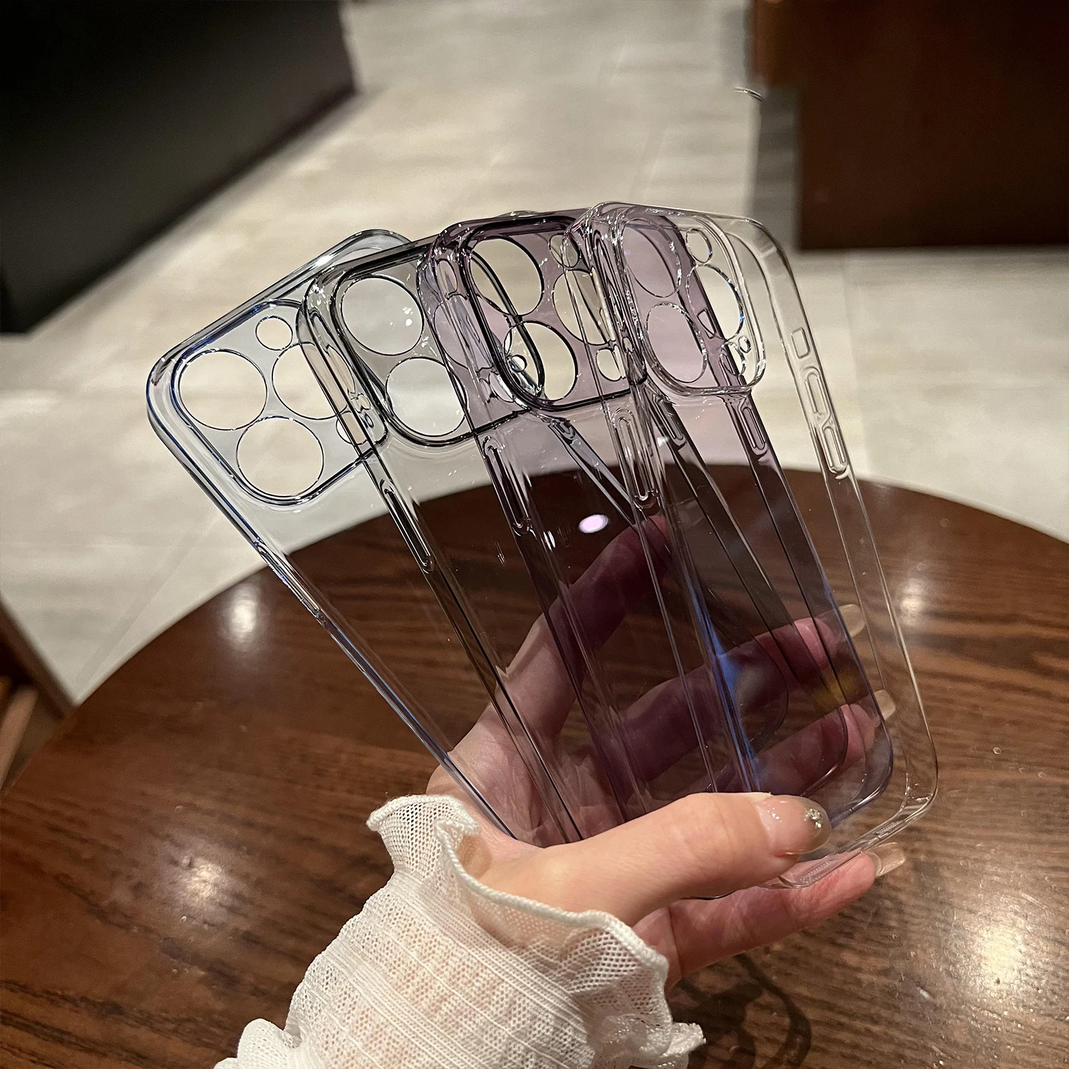 Ultra Thin Glossy Transparent Hard Case with Camera Protection