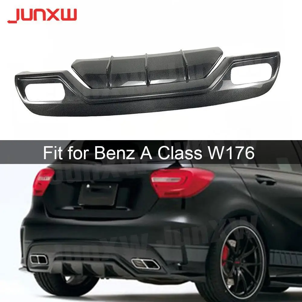 

Carbon Fiber Rear Diffuser Bumper Lip Spoiler for Mercedes Benz A Class W176 A250 A45 AMG 2013-2018 FRP Back Bumper Guard