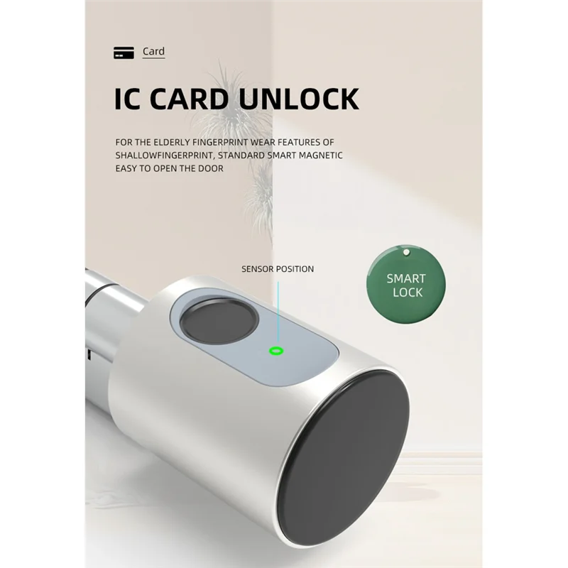 Smart Lock Fingerprint Electronic Lock Cylinder Compact App Remote Bluetooth Door