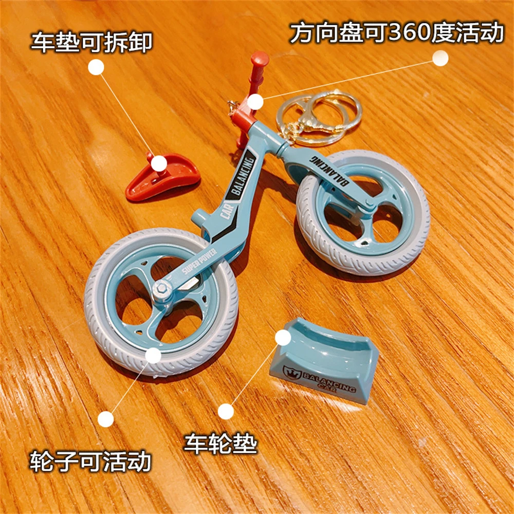 Funny Bicycle Keychain 360 Rotating Handlebar Detachable Seat Keyring Children's Toys Sports Lover Gift Handbag Accessories