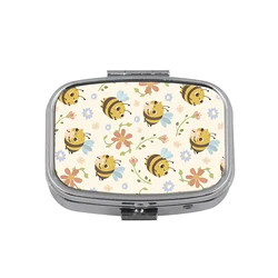 Mini Portable Cartoon Animal Pill Organizer with Multi - Grid Storage (Fluorescent Green)