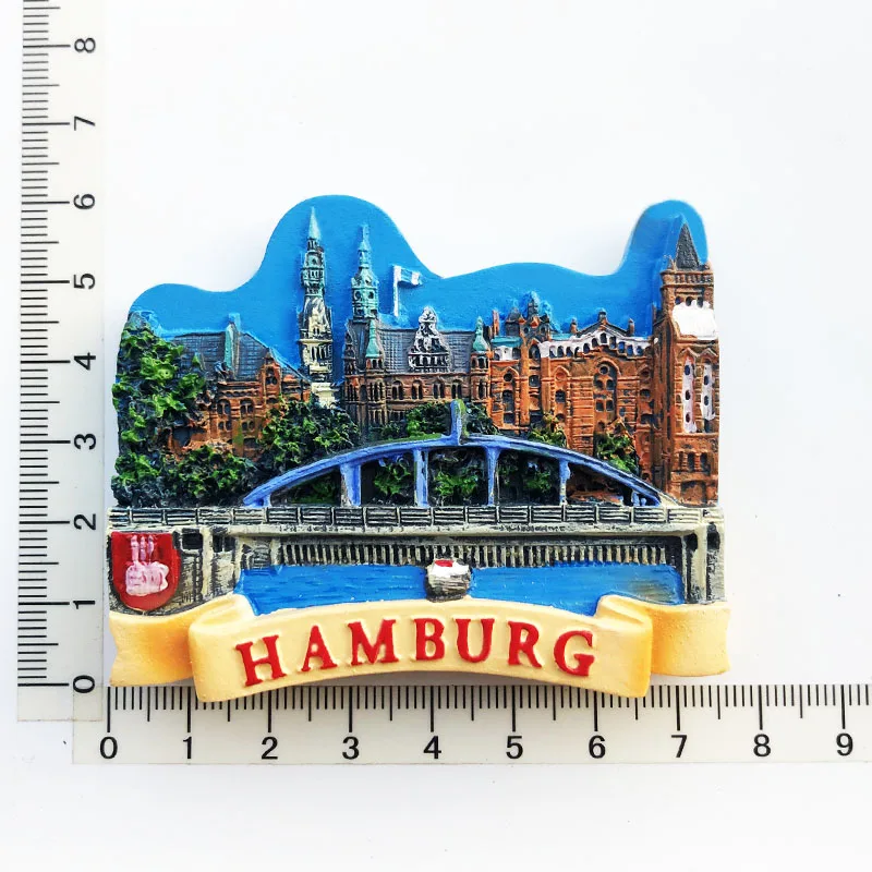 

Scenery of Hamburg, Germany Fridge Magnets Travel 3D Memorial Magnetic Refrigerator