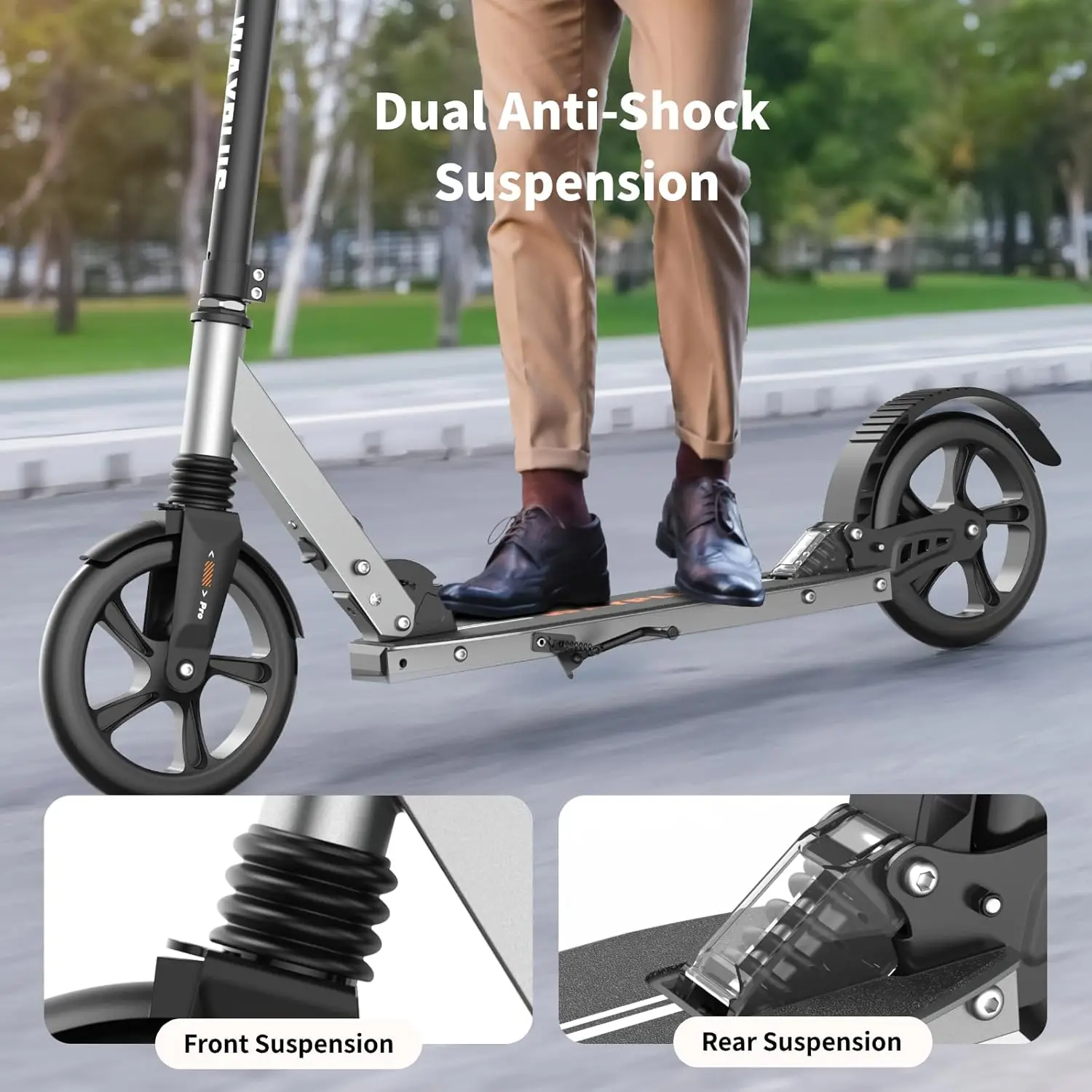 Kick Scooter for Ages 6+,Kid, Teens & Adults. Max Load 240 LBS. Foldable, Lightweight, 8IN Big Wheels for Kids, Teen and Adults